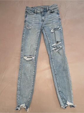 American Eagle Outfitters Woman’s Distressed Next Level Stretch Skinny Jeans